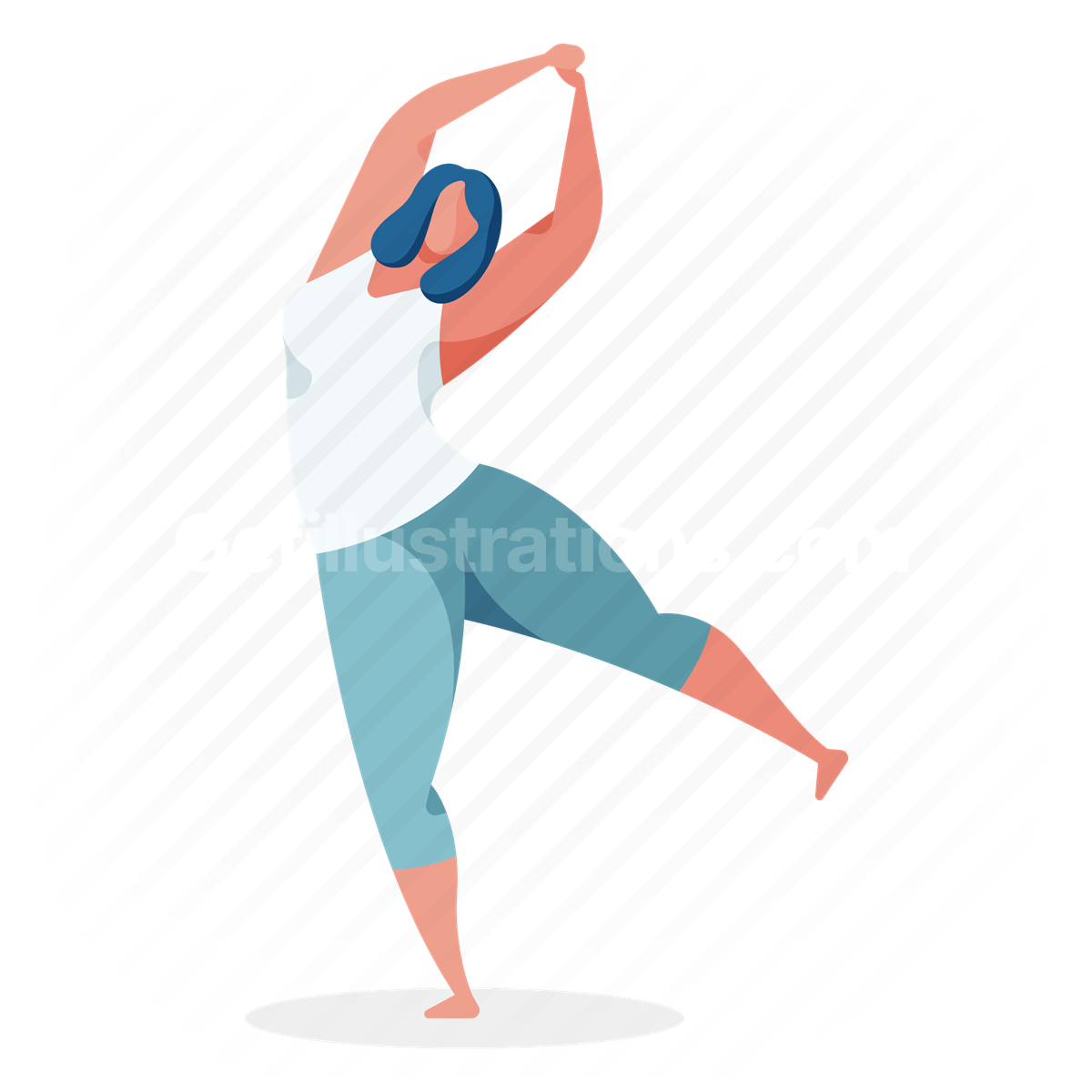 woman, stretch, dance, celebrate